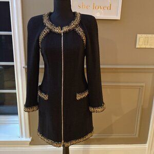 Chanel Black & Gold Tweed Dress